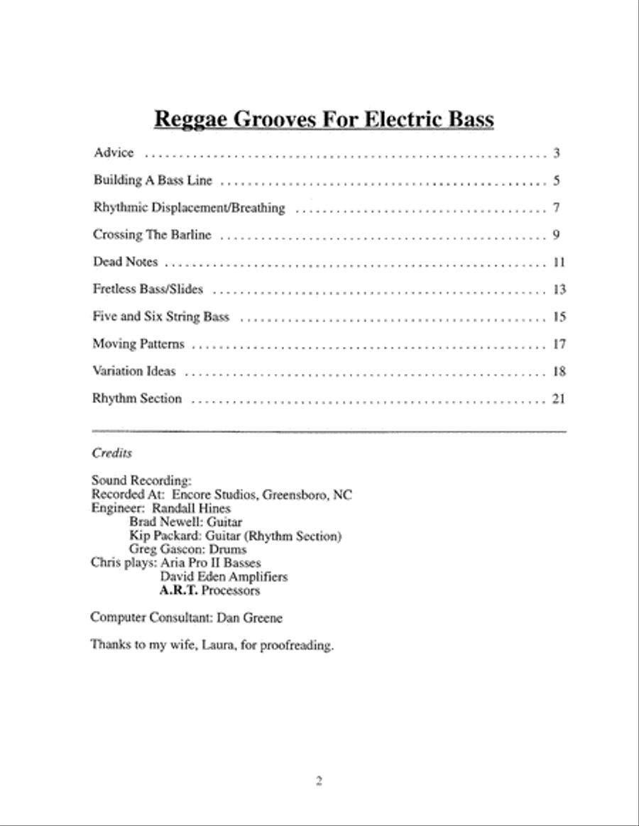 Reggae Grooves for Electric Bass Bass Guitar scores gallery preview page 3