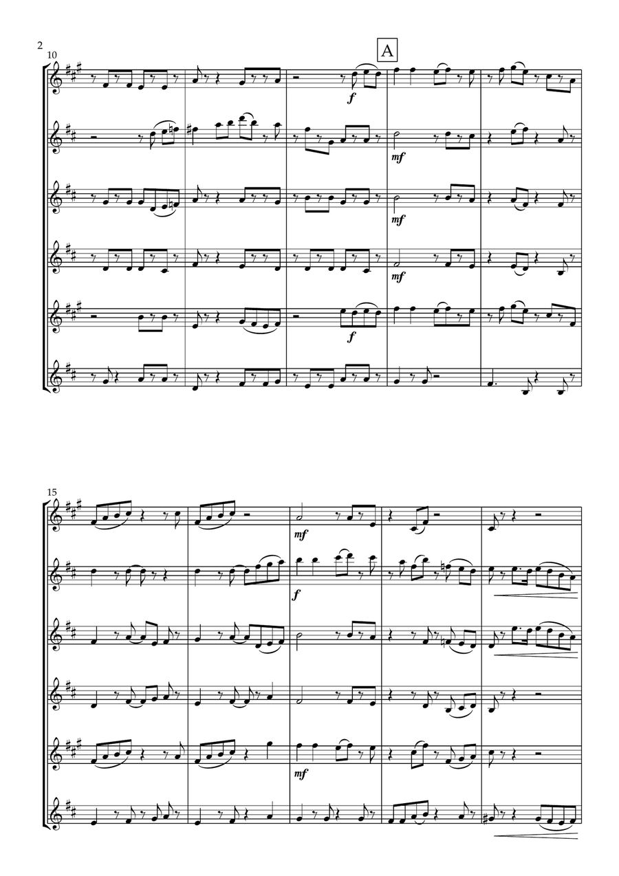 Carefree A gentle Bossa Nova for Clarinet Choir Clarinet Choir scores gallery preview page 3