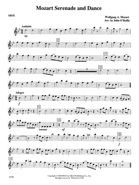 Mozart Serenade and Dance: Oboe