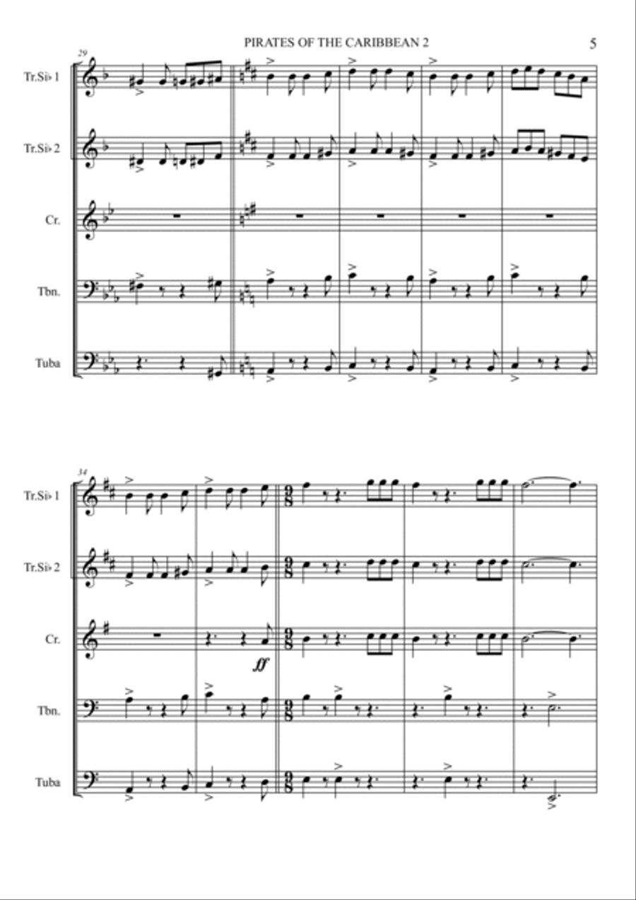 Wheel Of Fortune Brass Ensemble scores gallery preview page 6