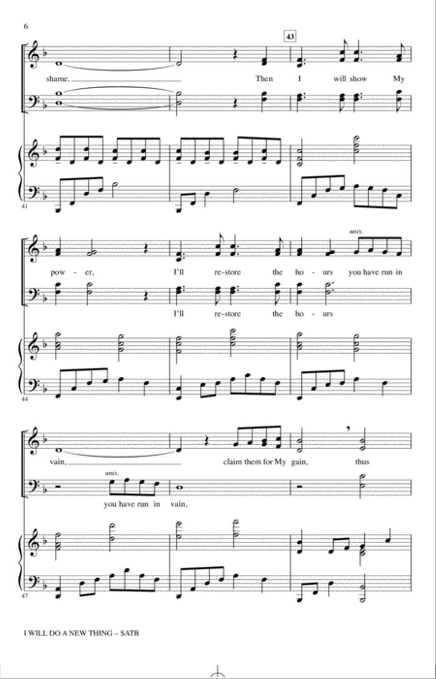 I Will Do A New Thing 4-Part scores gallery preview page 5