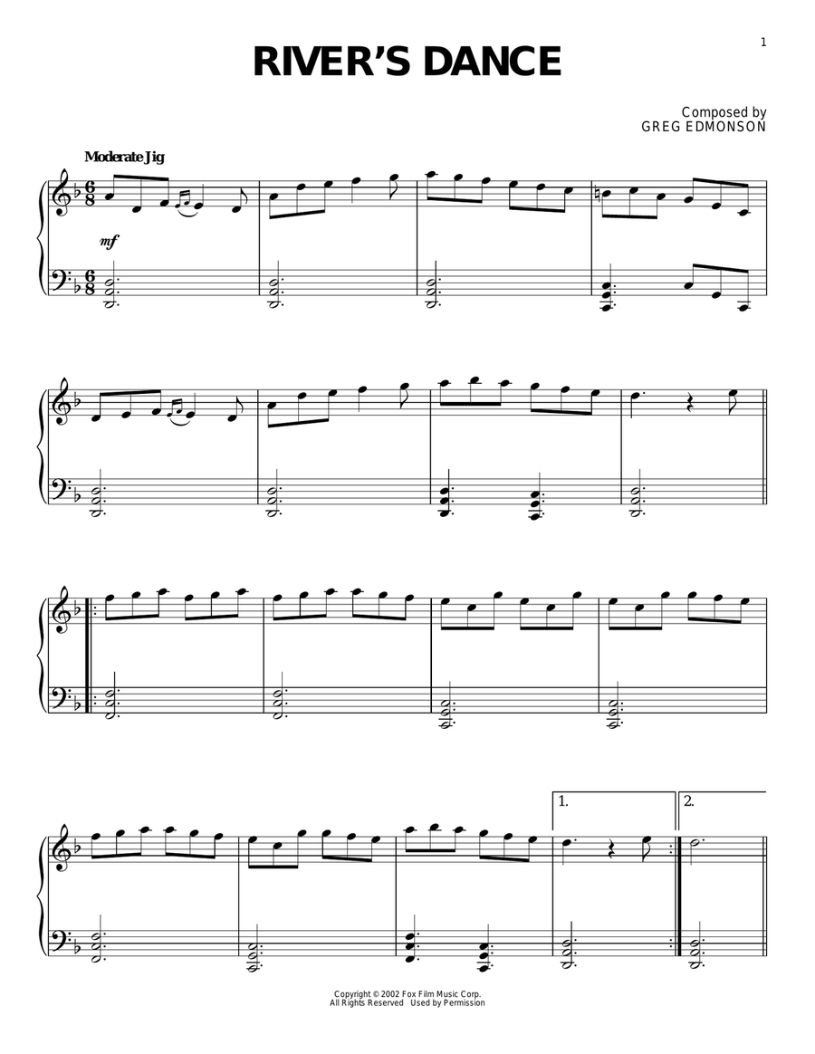 River's Dance Piano Solo scores gallery preview page 1