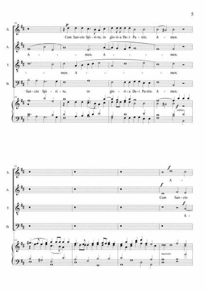 CUM SANCTO SPIRITU - AMEN - From "Gloria - RV 589 - Vivaldi" - For SATB Choir and Piano/Organ image number null
