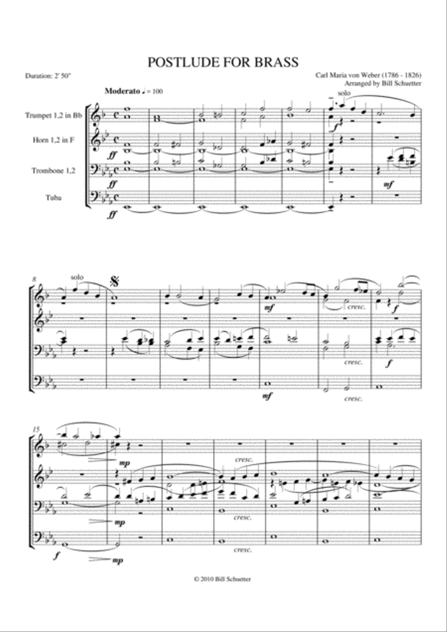 Postlude Chamber Music scores gallery preview page 1