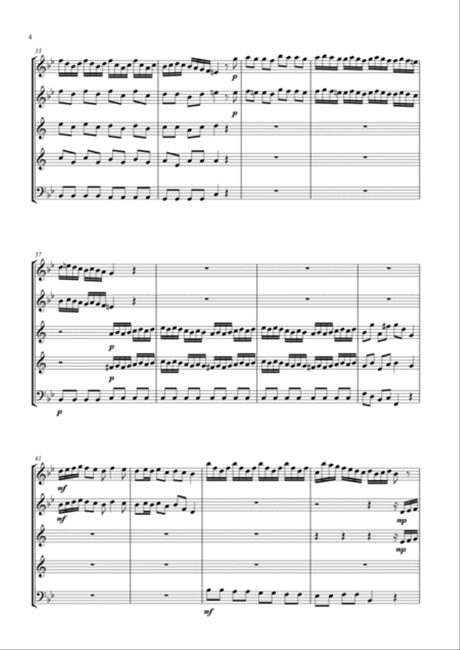 The Arrival of the Queen of Sheba Woodwind Quintet scores gallery preview page 4