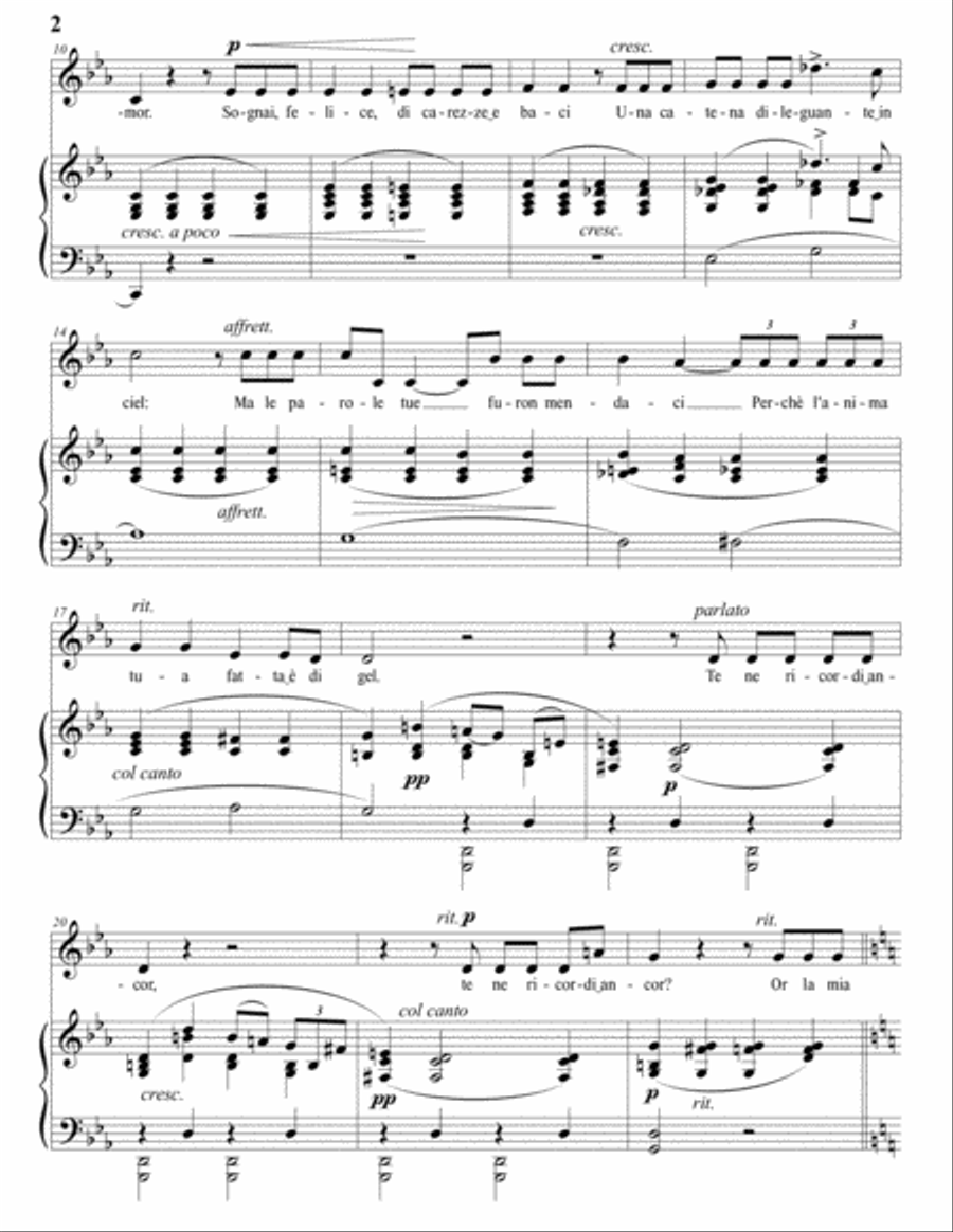 TOSTI: Non t'amo più (transposed to C minor) Voice scores gallery preview page 3