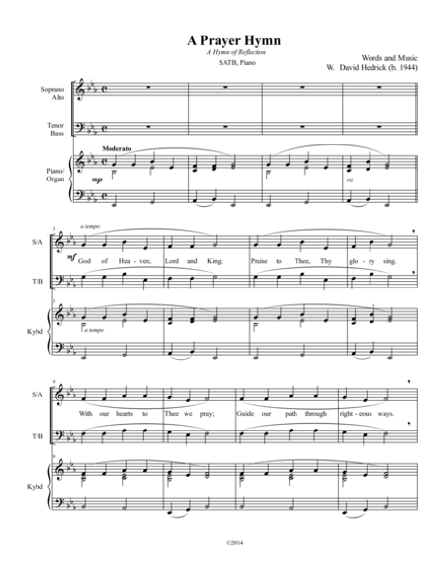 A Prayer Hymn 4-Part scores gallery preview page 1