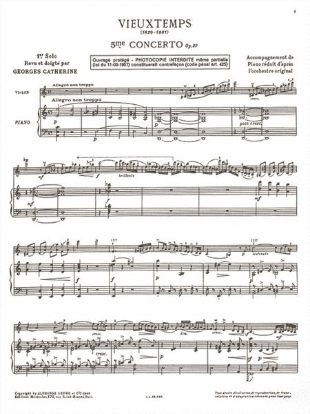 Premier Solo Extrait - Concerto No. 5, Op. 37