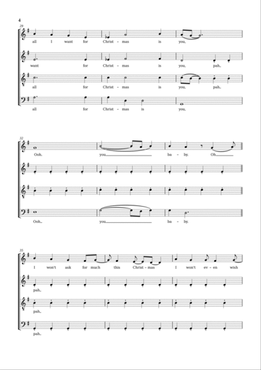 All I Want For Christmas Is You 4-Part scores gallery preview page 4