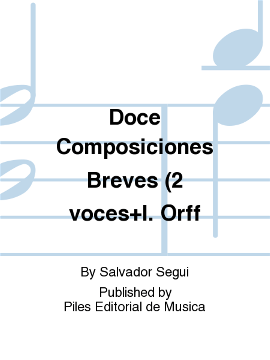 Doce Composiciones Breves (2 voces+I. Orff Collection / Songbook scores gallery preview page 1