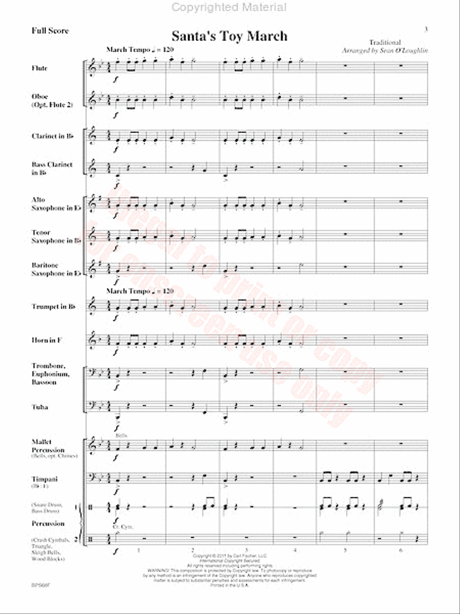 Santa's Toy March Concert Band scores gallery preview page 4