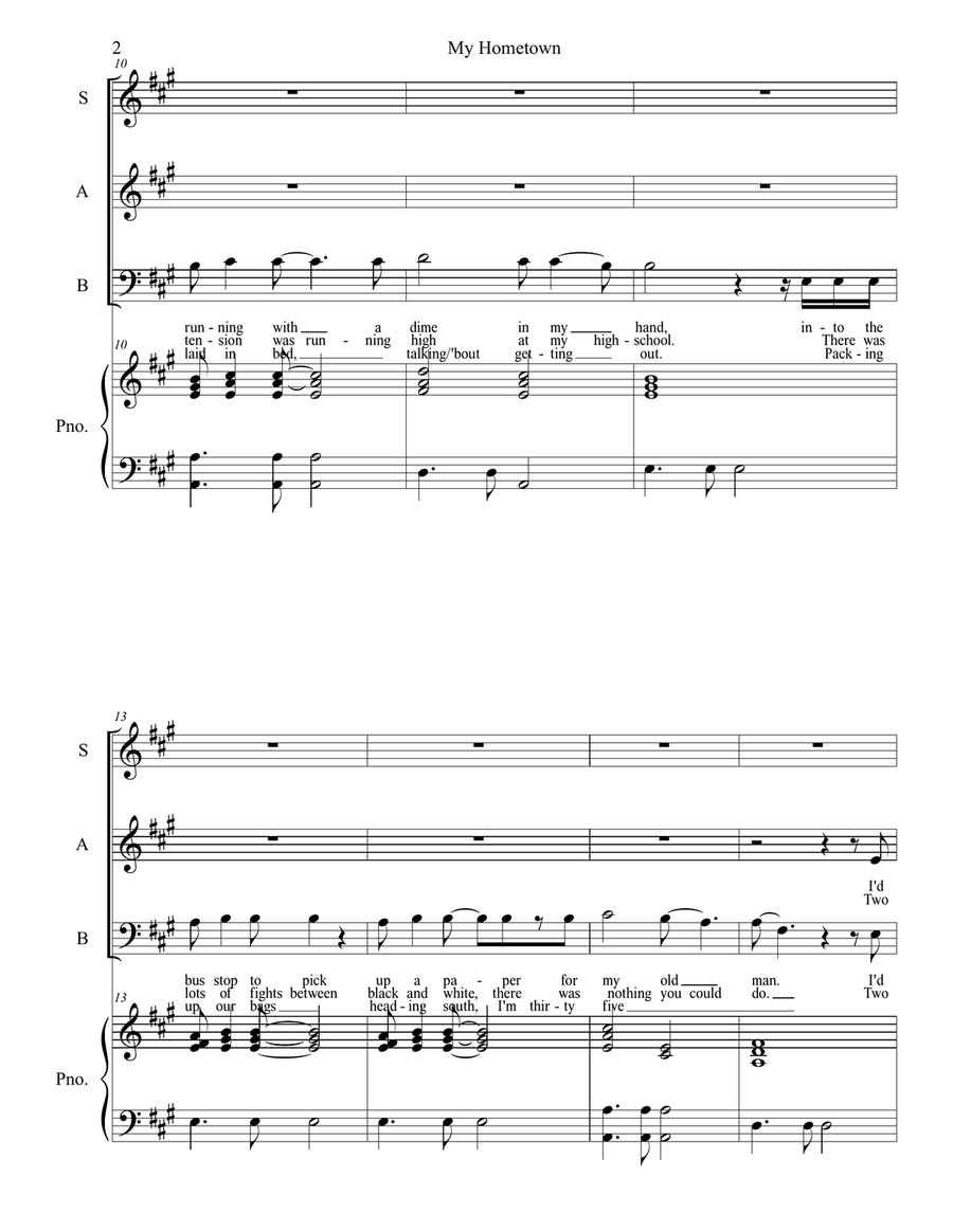 My Hometown 3-Part scores gallery preview page 2