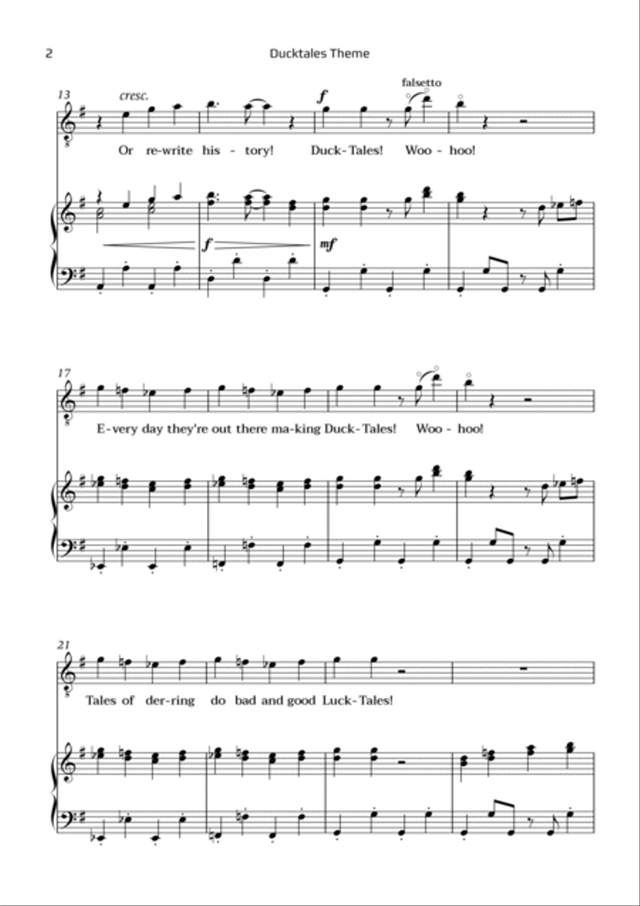 Ducktales Theme Ducktales Theme Chamber Music scores gallery preview page 2