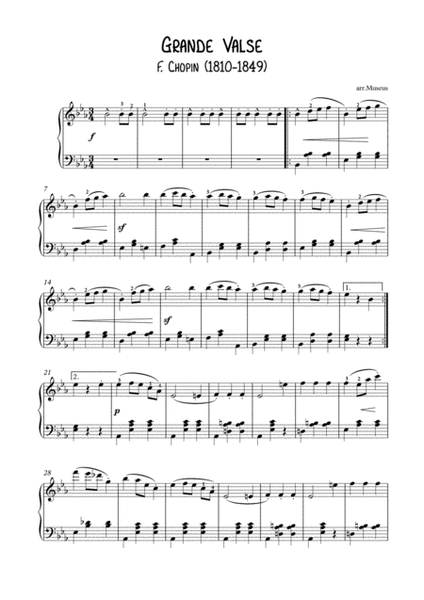 Grande Valse by Chopin﻿ for easy piano image number null