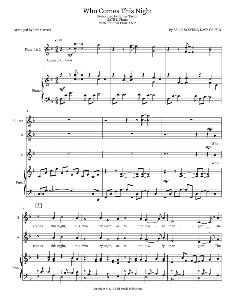 Who Comes This Night Who Comes This Night 4-Part scores gallery preview page 1