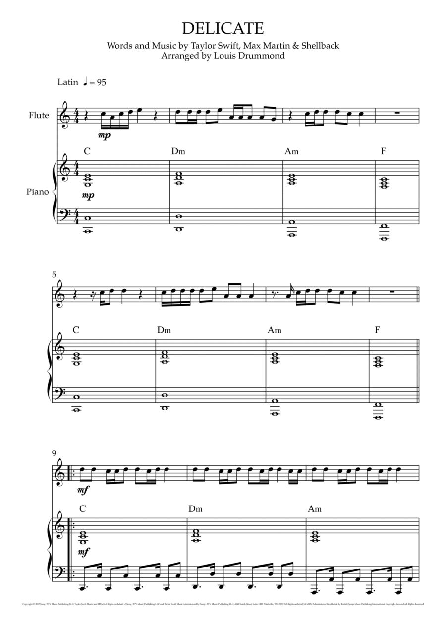 Delicate Flute Solo scores gallery preview page 1