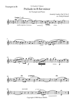 Prelude in B flat minor (Lyadov) - [Trumpet in Bb]