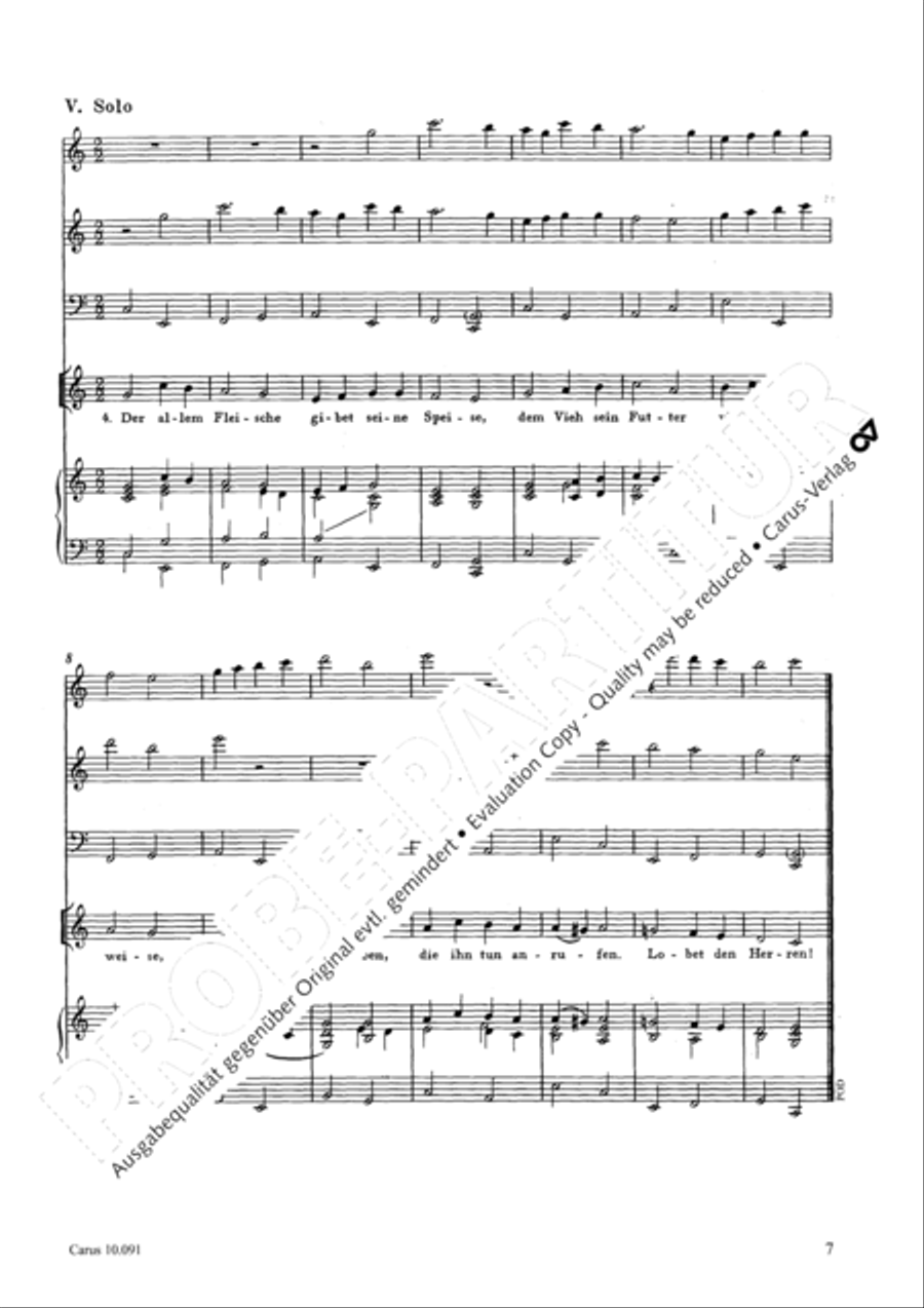 Lobet den Herrn, denn er ist sehr freundlich 4-Part scores gallery preview page 8