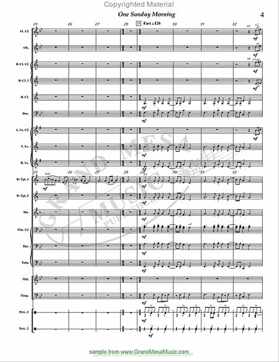 One Sunday Morning Concert Band scores gallery preview page 5