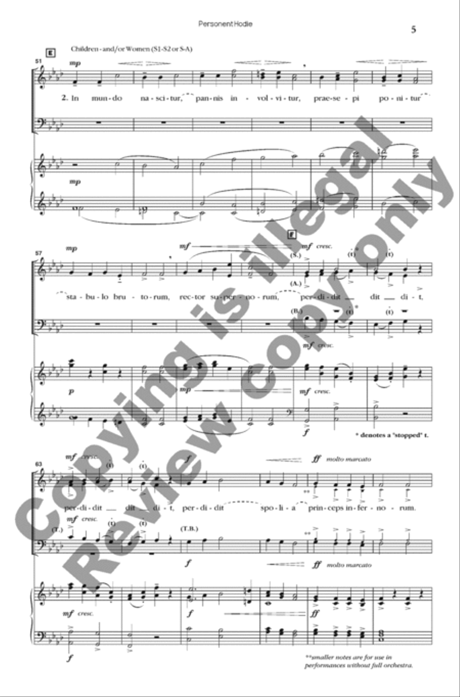 Personent Hodie (Choral Score) 4-Part scores gallery preview page 4