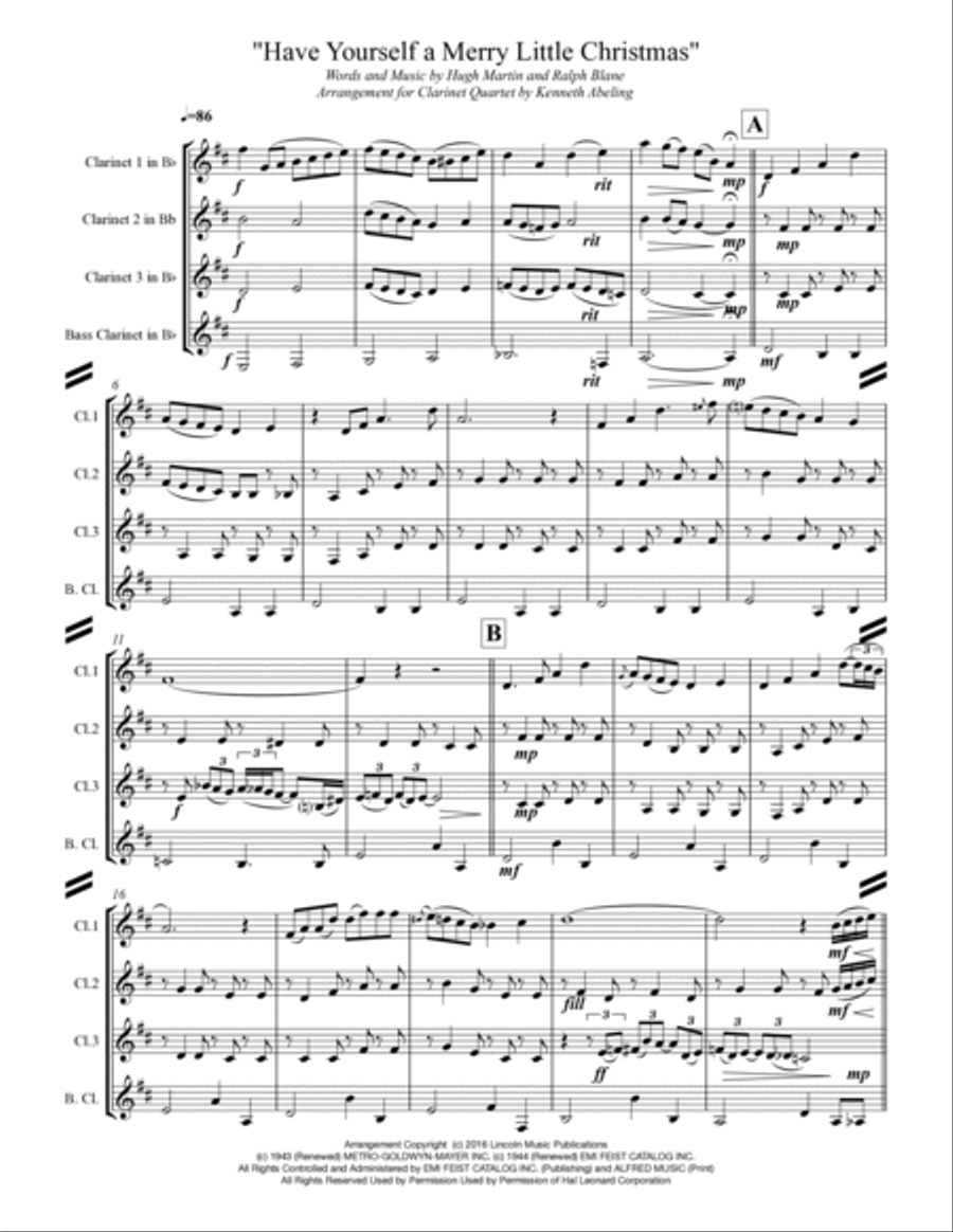 Have Yourself A Merry Little Christmas from MEET ME IN ST. LOUIS Woodwind Ensemble scores gallery preview page 2