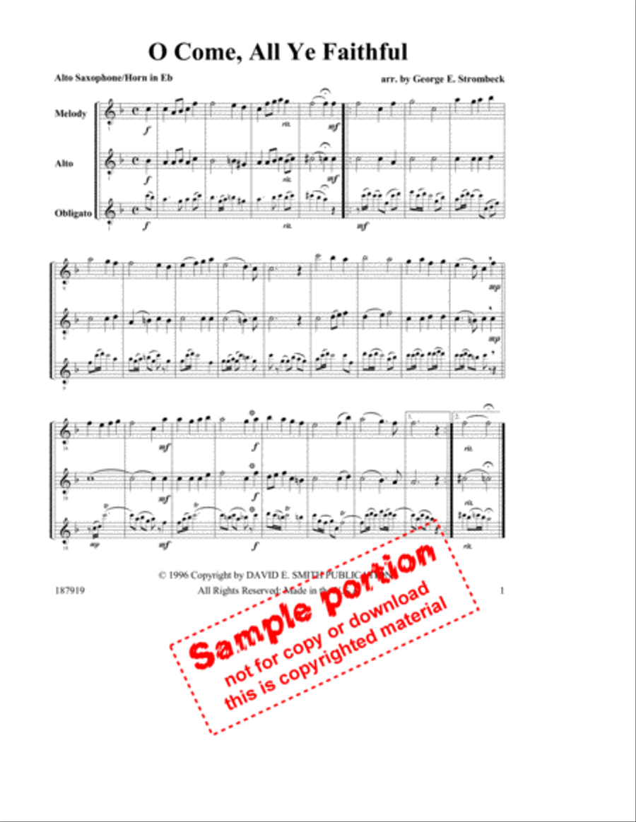 Hymns For Multiple Instruments- Vol. II, Bk5- Alto saxophones Large Ensemble scores gallery preview page 2