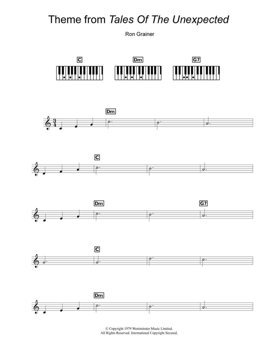 Theme from Tales Of The Unexpected Piano scores gallery preview page 1