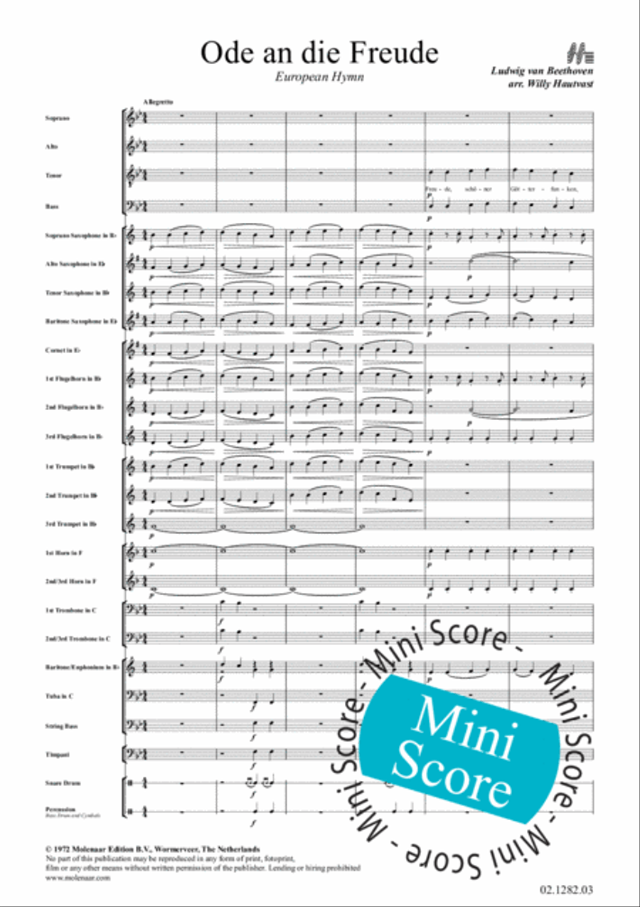 Ode an Die Freude Ode an Die Freude Fanfare Band scores gallery preview page 5