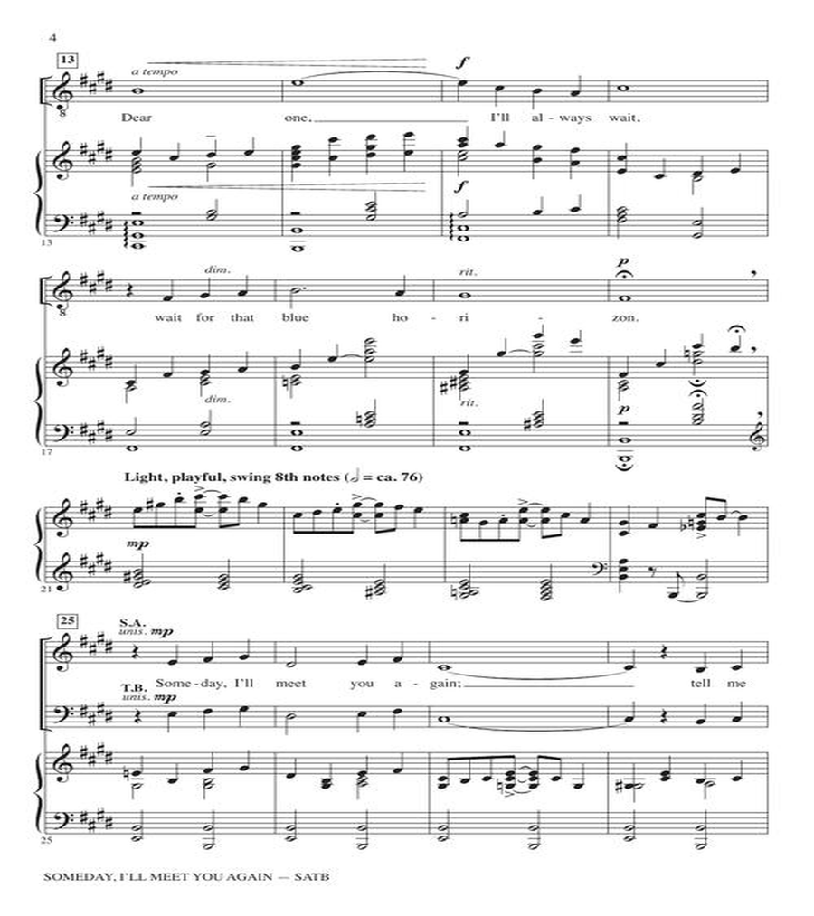 Someday, I'll Meet You Again 4-Part scores gallery preview page 5