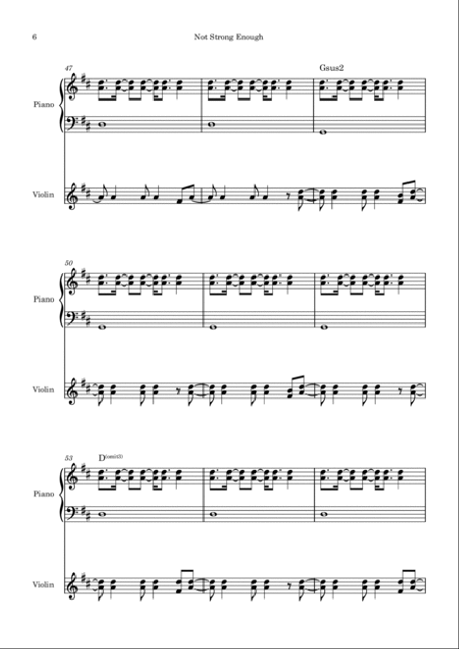 Not Strong Enough Violin Solo scores gallery preview page 6