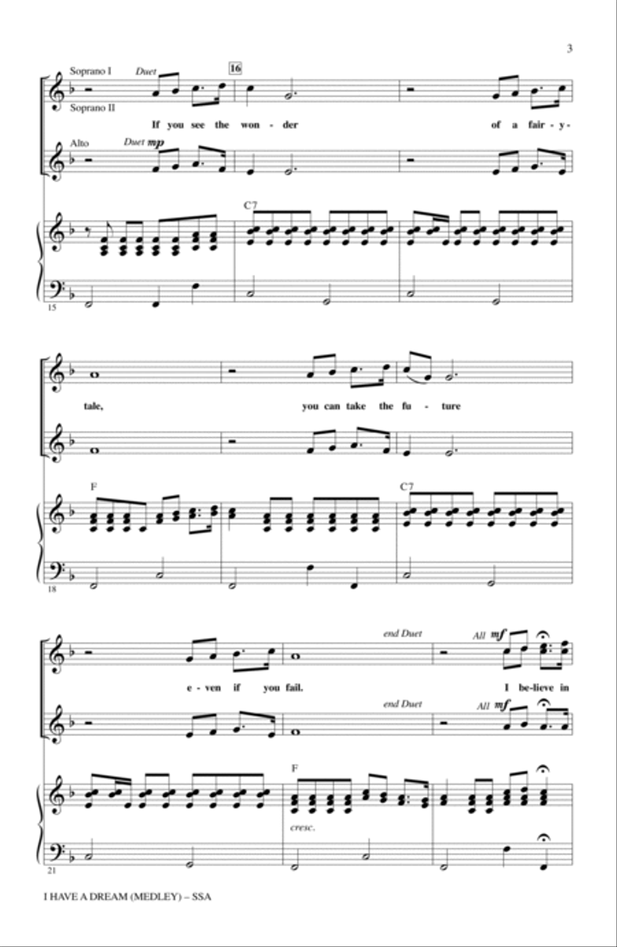 I Have A Dream - Choral Highlights from the Movie Mamma Mia! (Medley) SSA scores gallery preview page 2