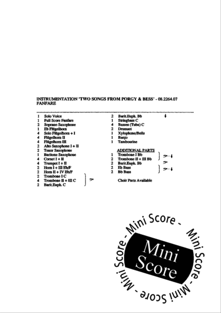 Two Songs from Porgy and Bess Fanfare Band scores gallery preview page 4