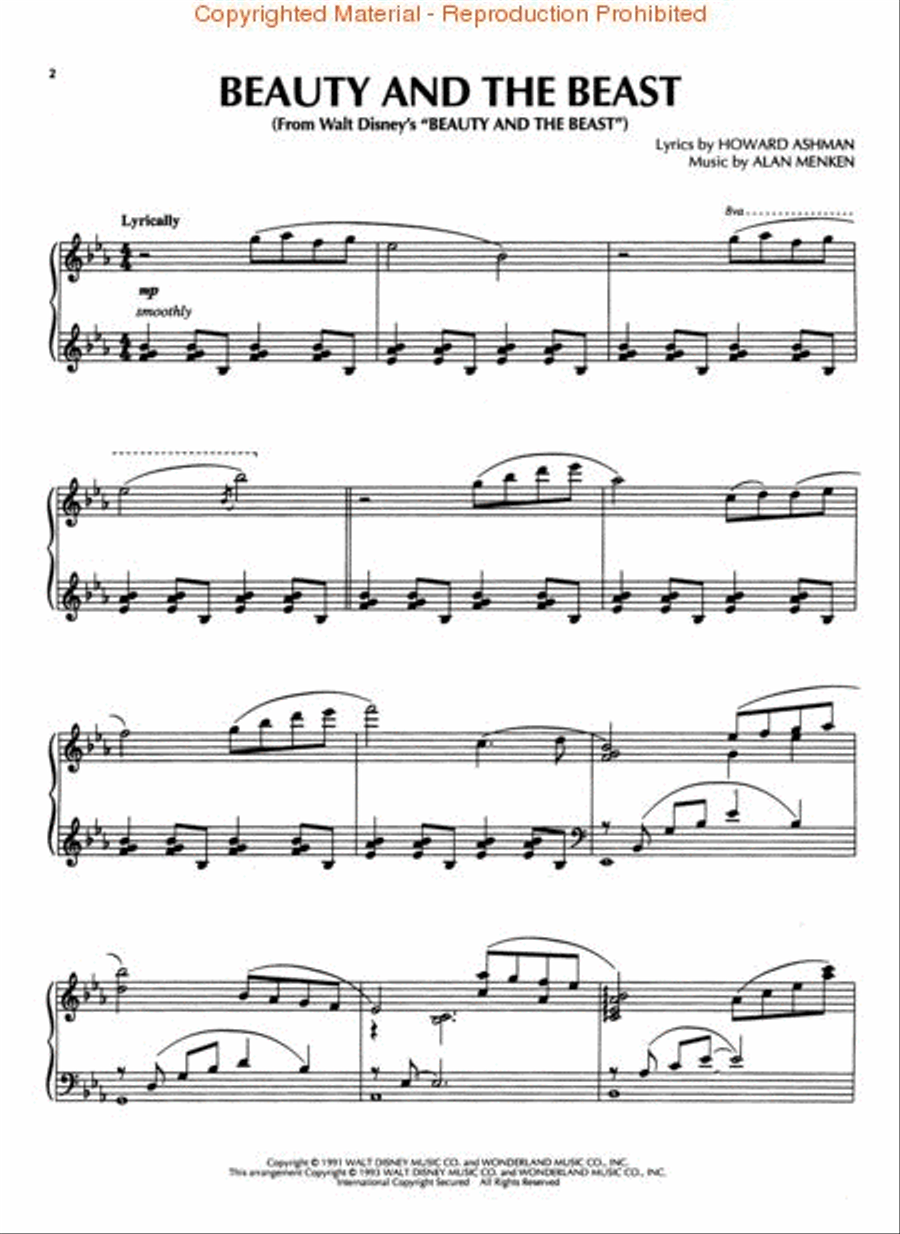 Beauty and the Beast Beauty and the Beast Piano Solo scores gallery preview page 2