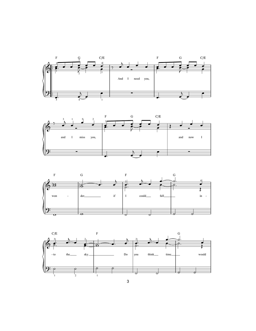 A Thousand Miles Easy Piano scores gallery preview page 3