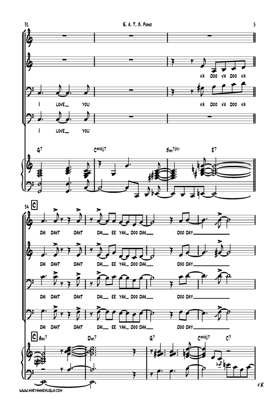 Fly Me To The Moon (in Other Words) 4-Part scores gallery preview page 5