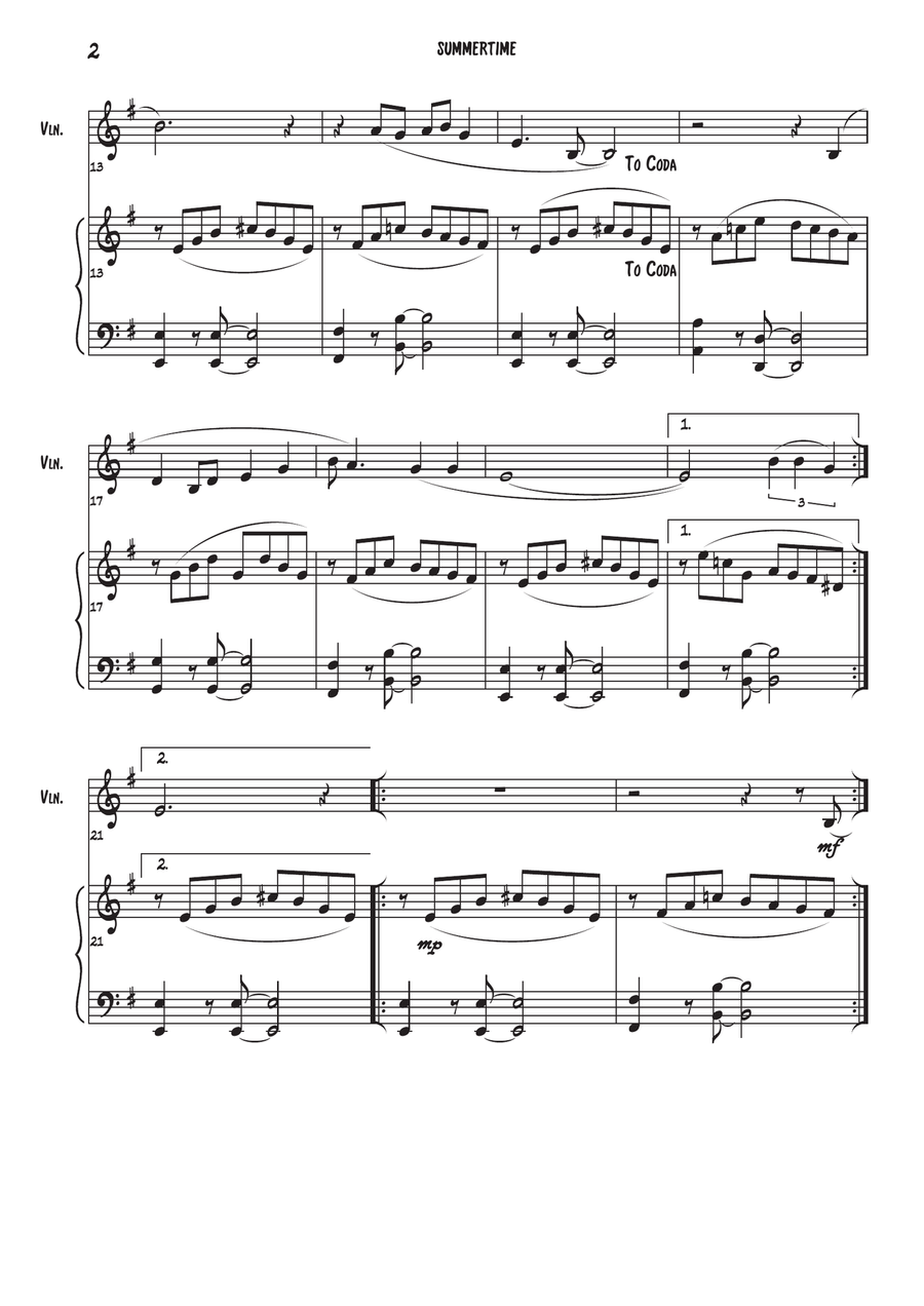 Summertime Violin Solo scores gallery preview page 4