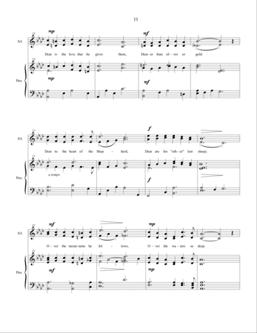 Dear to the Heart of the Shepherd - SATB Choir with piano accompaniment 4-Part scores gallery preview page 3