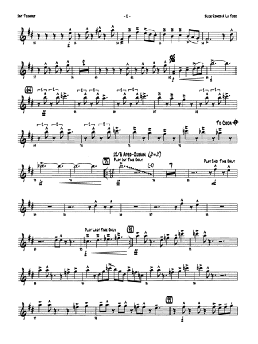 Blue Rondo a la Turk: 1st B-flat Trumpet Jazz Ensemble scores gallery preview page 2