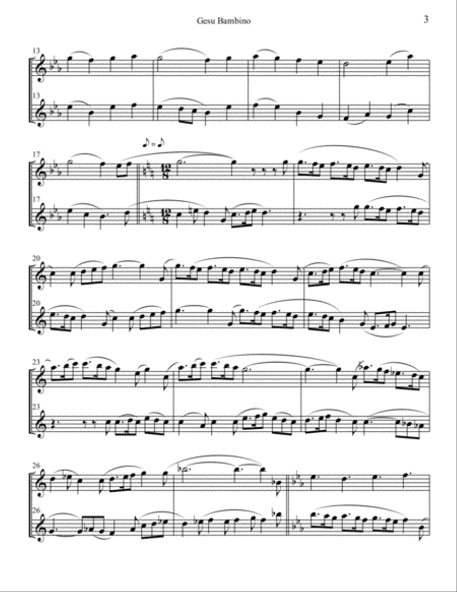 Gesu Bambino - Clarinet Duo Clarinet Duet scores gallery preview page 3