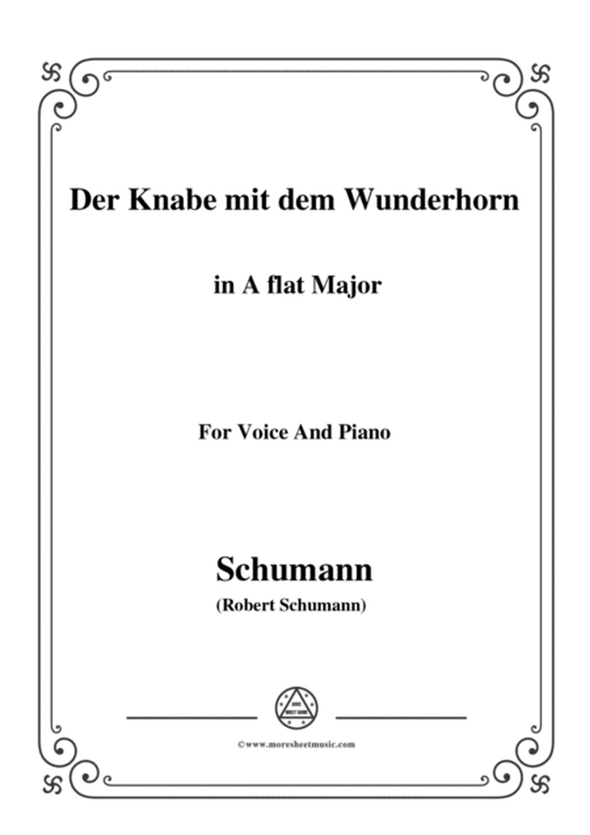 Schumann-Der Knabe mit dem Wunderhorn,in A flat Major,for Voice and Piano image number null