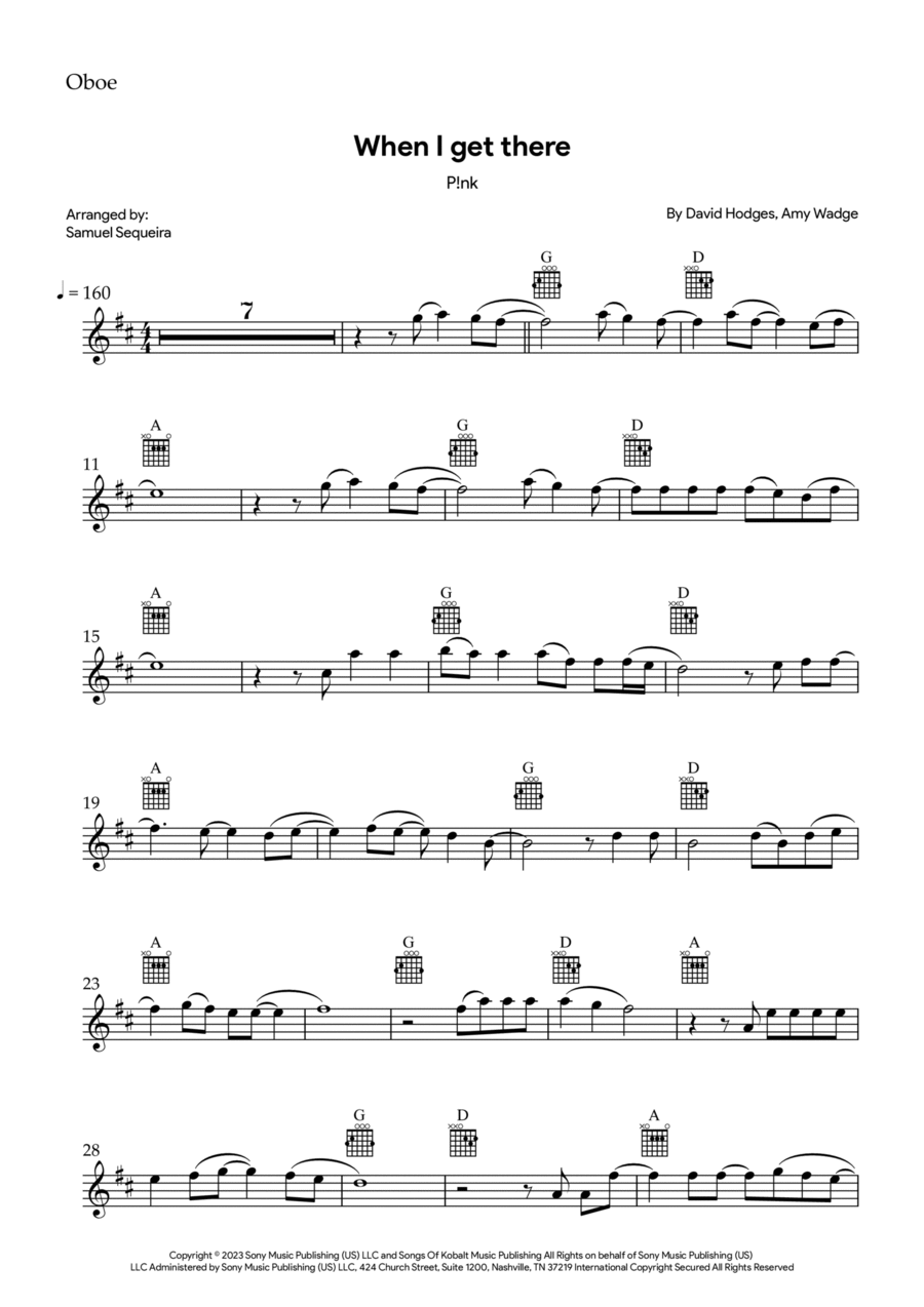 When I Get There Oboe Solo scores gallery preview page 1