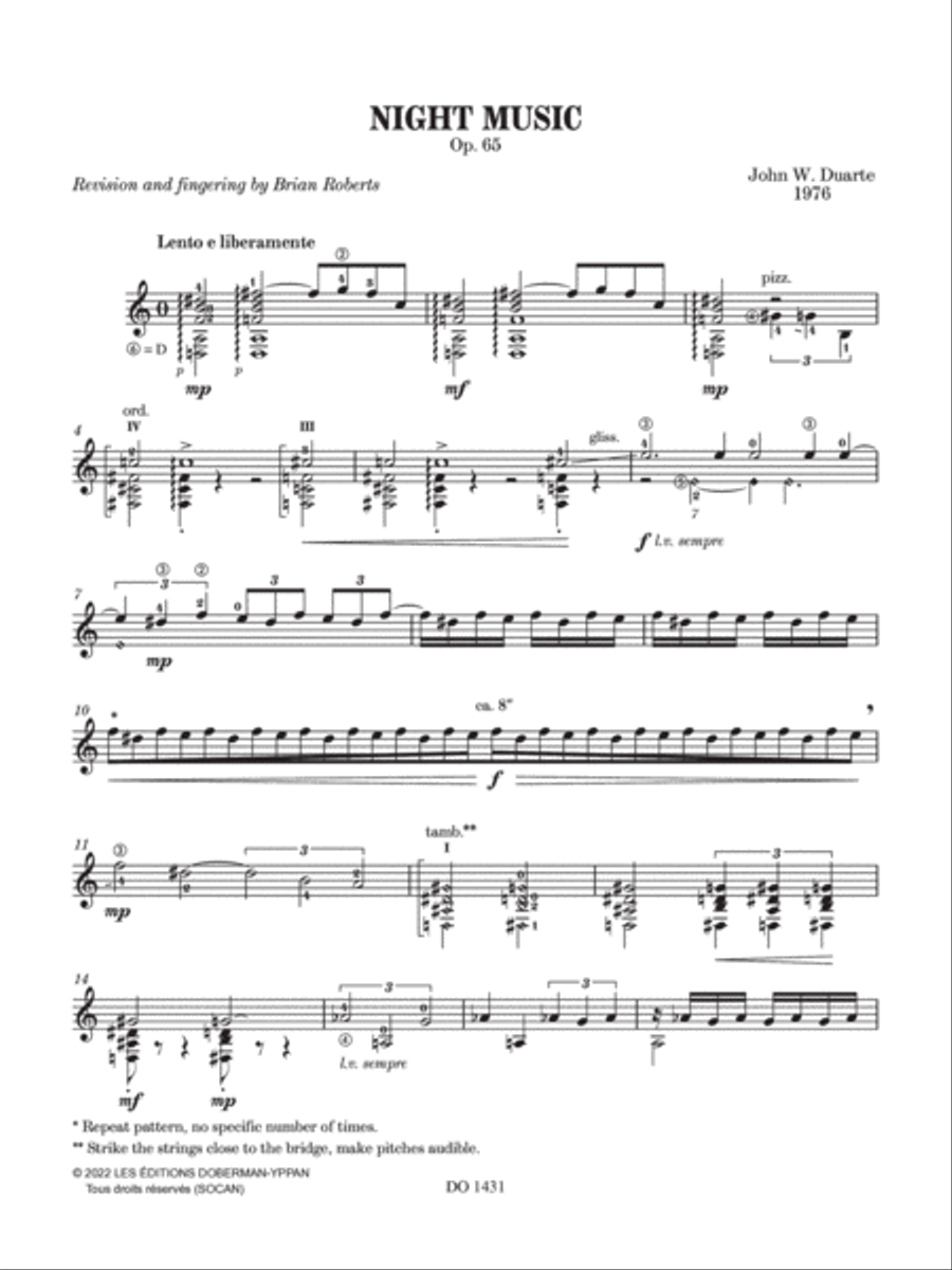 Night Music, Op. 65 Classical Guitar scores gallery preview page 4