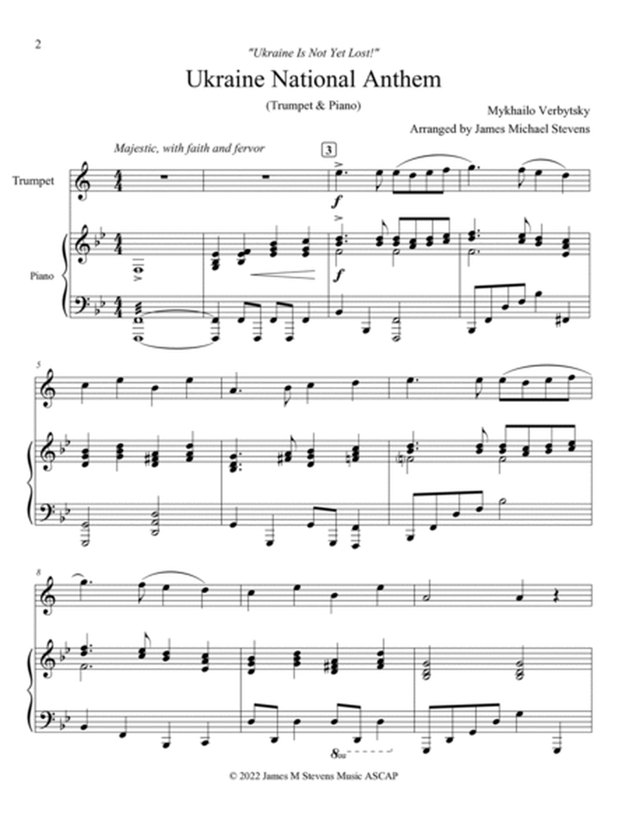 Ukraine National Anthem - Trumpet & Piano image number null