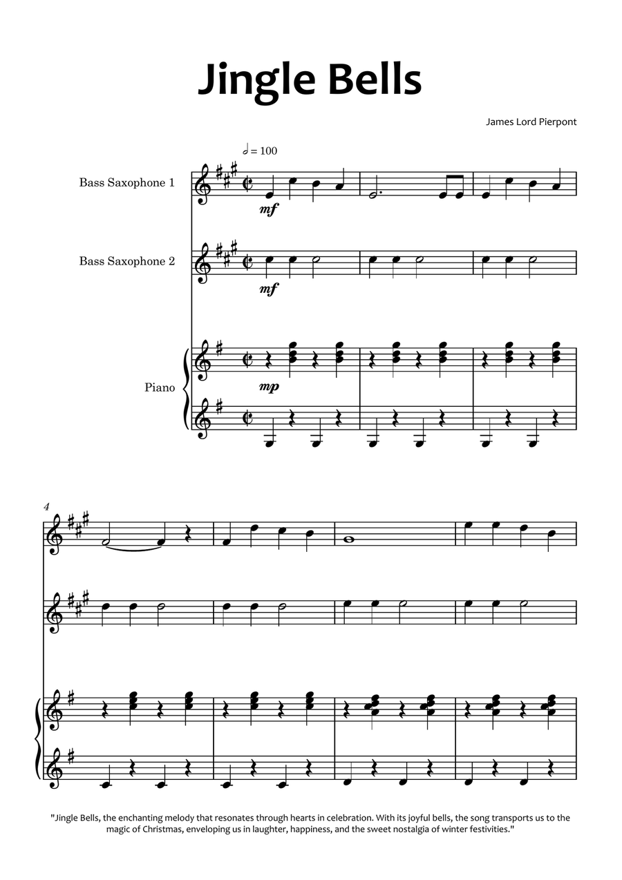 Jingle Bells Woodwind Duet scores gallery preview page 1