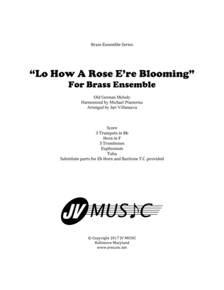 Book cover for Lo, How A Rose E're Blooming for Brass Ensemble or Choir