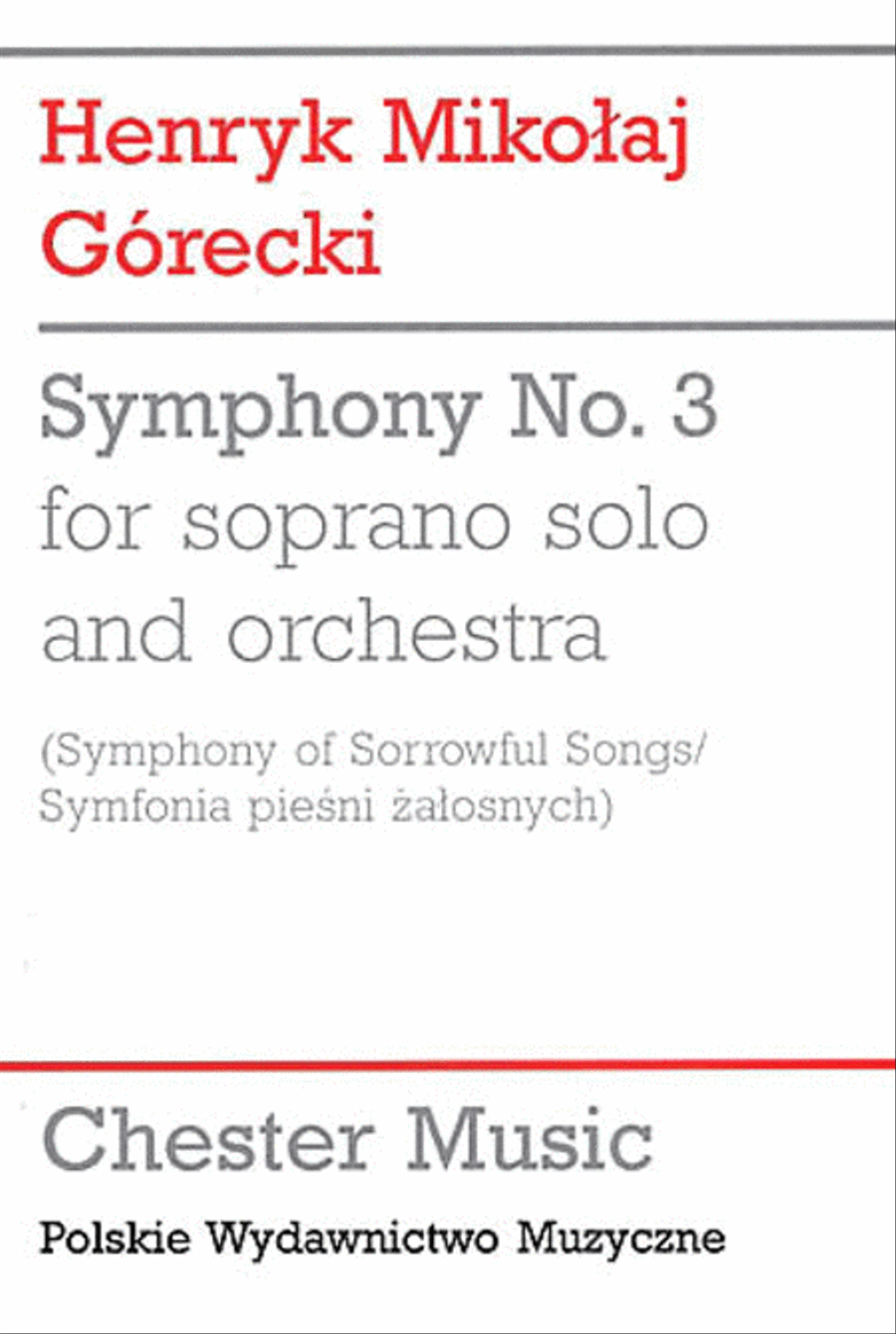 Symphony No. 3 (Symphony of Sorrowful Songs) Orchestra scores gallery preview page 1