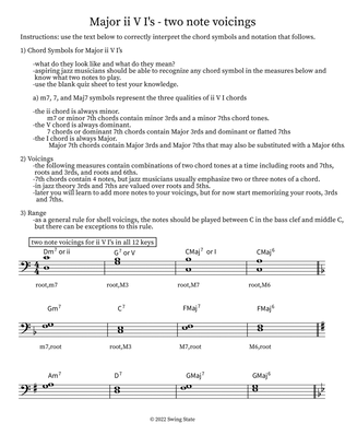 Major ii V I's - two note voicings