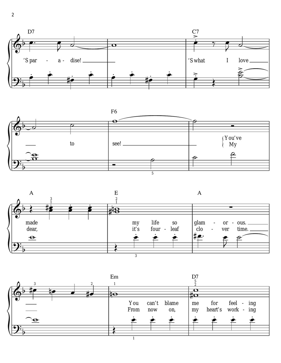 'S Wonderful (arr. Phillip Keveren) Easy Piano scores gallery preview page 2