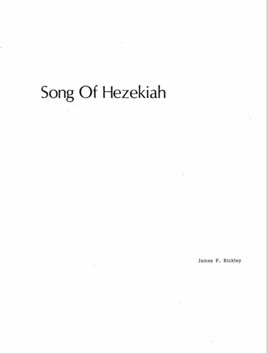 Song of Hezekiah - Isaiah 38:10-20 4-Part scores gallery preview page 1