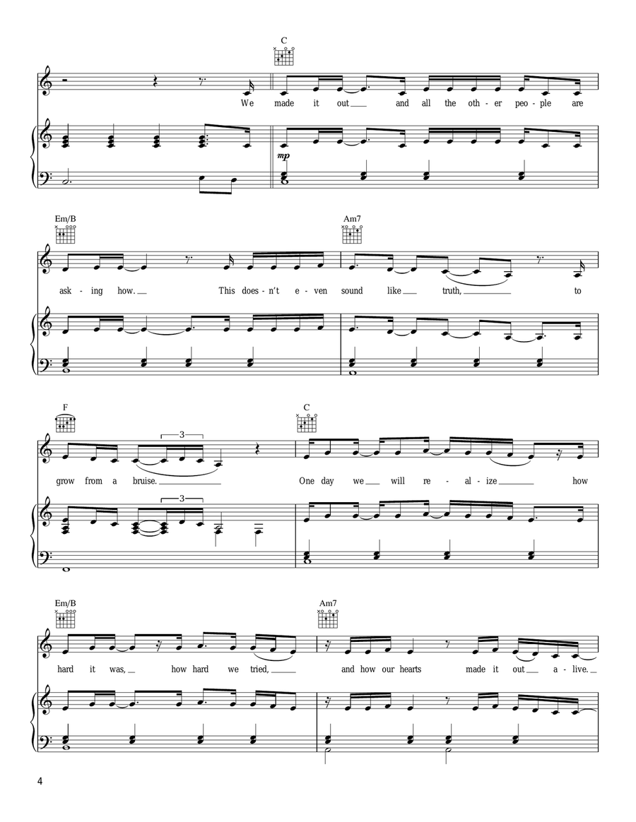 Miles Miles Piano, Vocal, Guitar scores gallery preview page 4